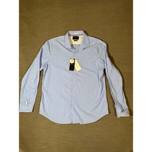 Denim & Flower Ricky Singh Mens XL Slim Fit Yarn Dyed Blue Button Down Shirt